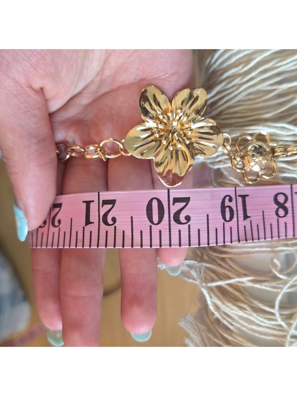 Gold Tone Hawaiian Floral Waist Chain One Size Boho Beach Mermaid Fairy